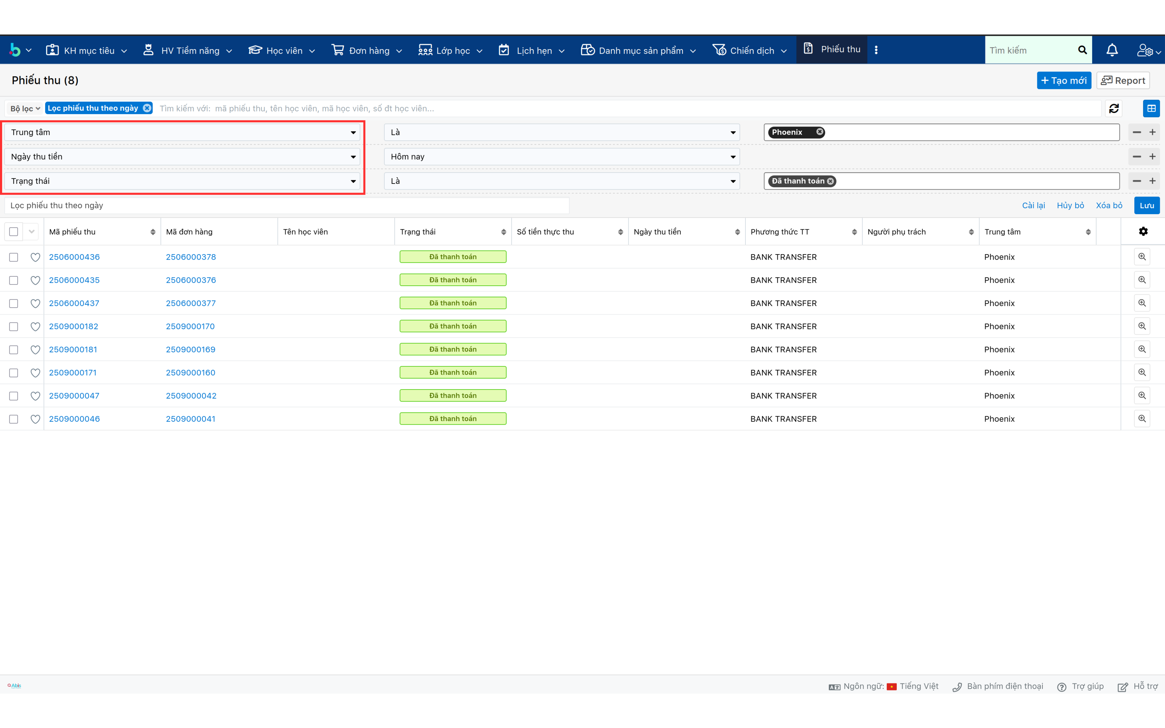 Bước 2 báo cáo cuối ngày