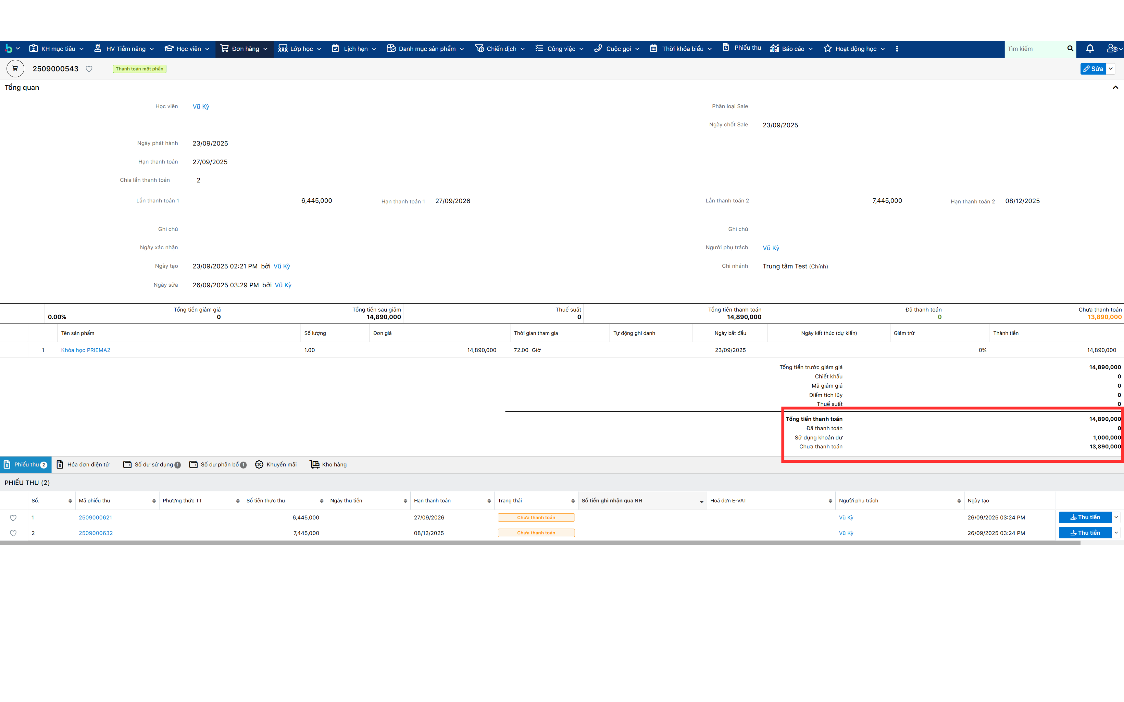 Bước 4 sử dụng số dư cấn trừ